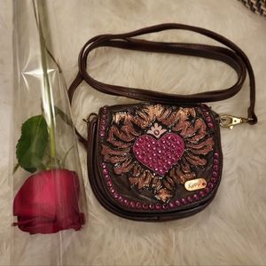 Kippys Leather Crystal Rhinestone heart shape